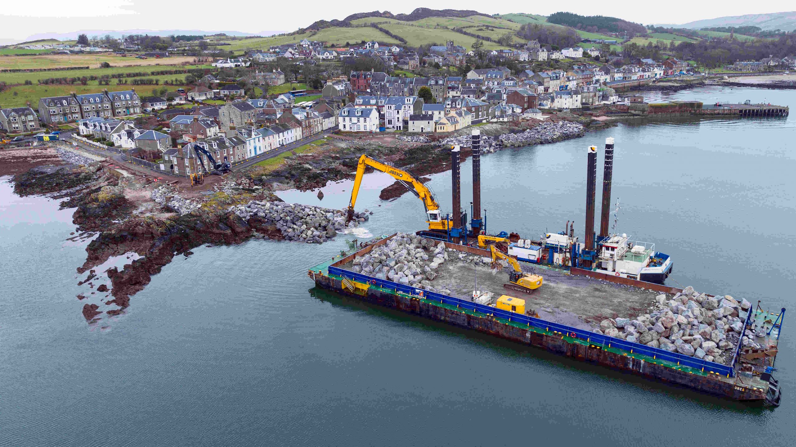 Image showing construction of the Flood Protection Scheme at Millport on Cumbrae