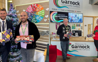 People presenting selection boxes