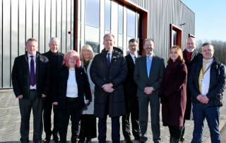 Group of people in front of building